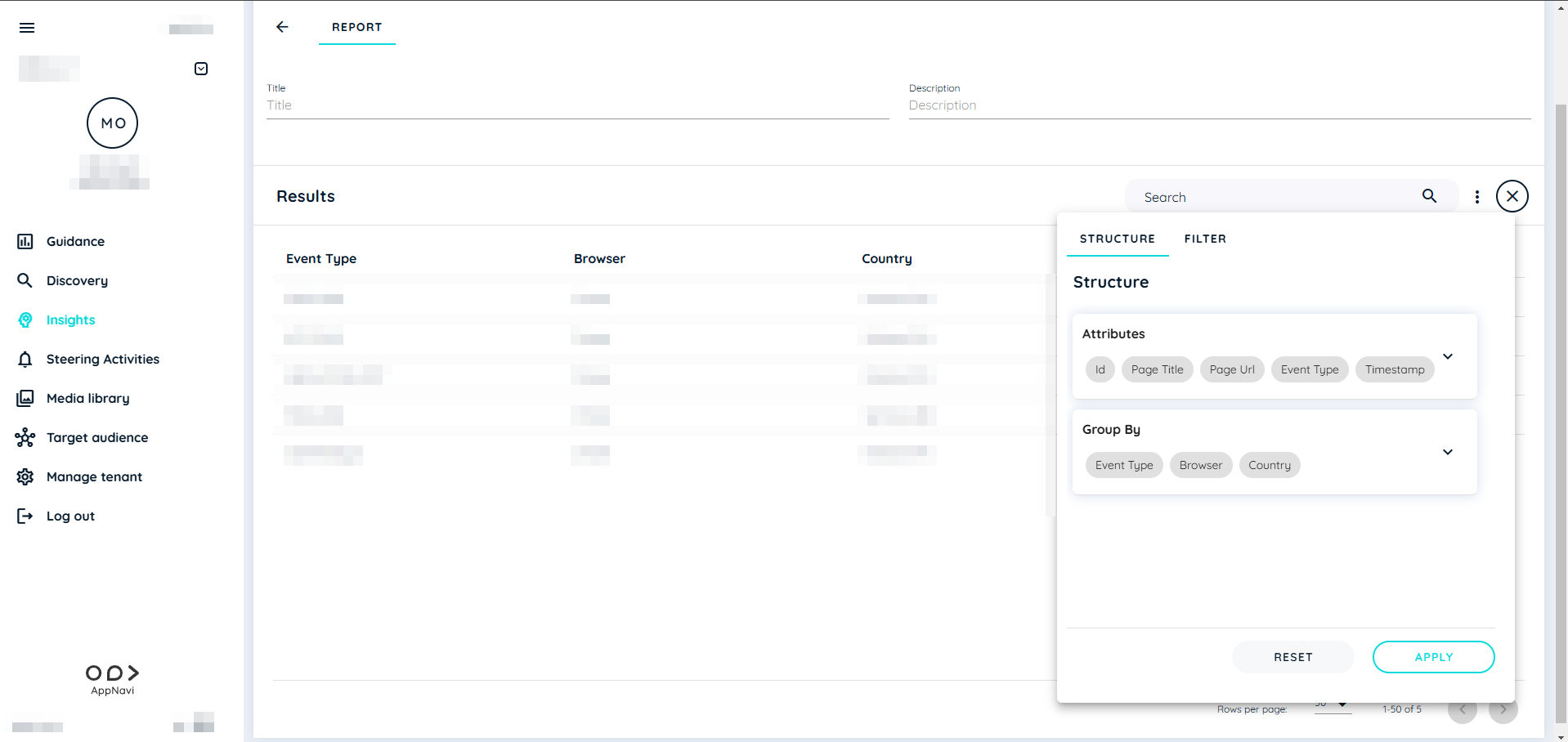 select attributes and groping data