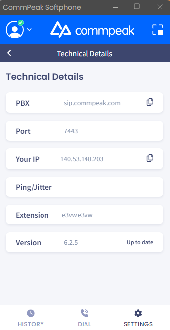 Screenshot of the **Technical Details** section