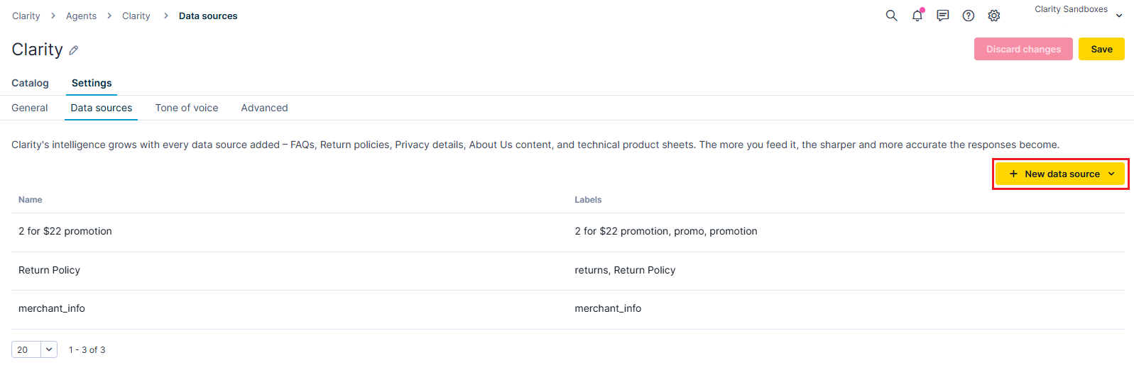Click +Add new data source option. 