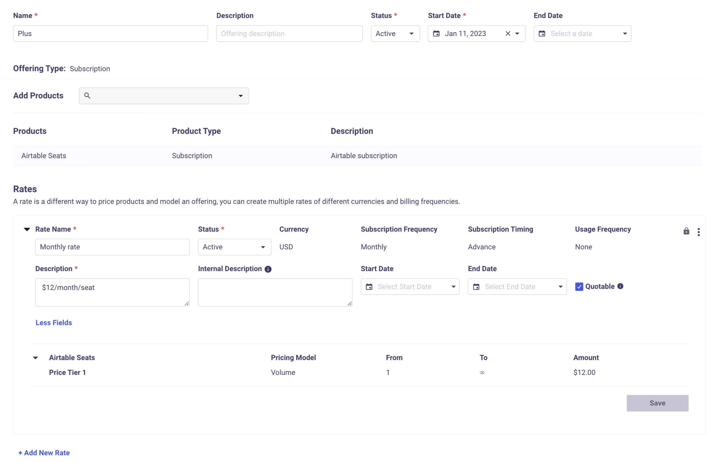 MonetizeNow product catalog pricing