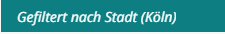Beispielhafte Darstellung eines gesetzten Filters für Stadt (Köln)