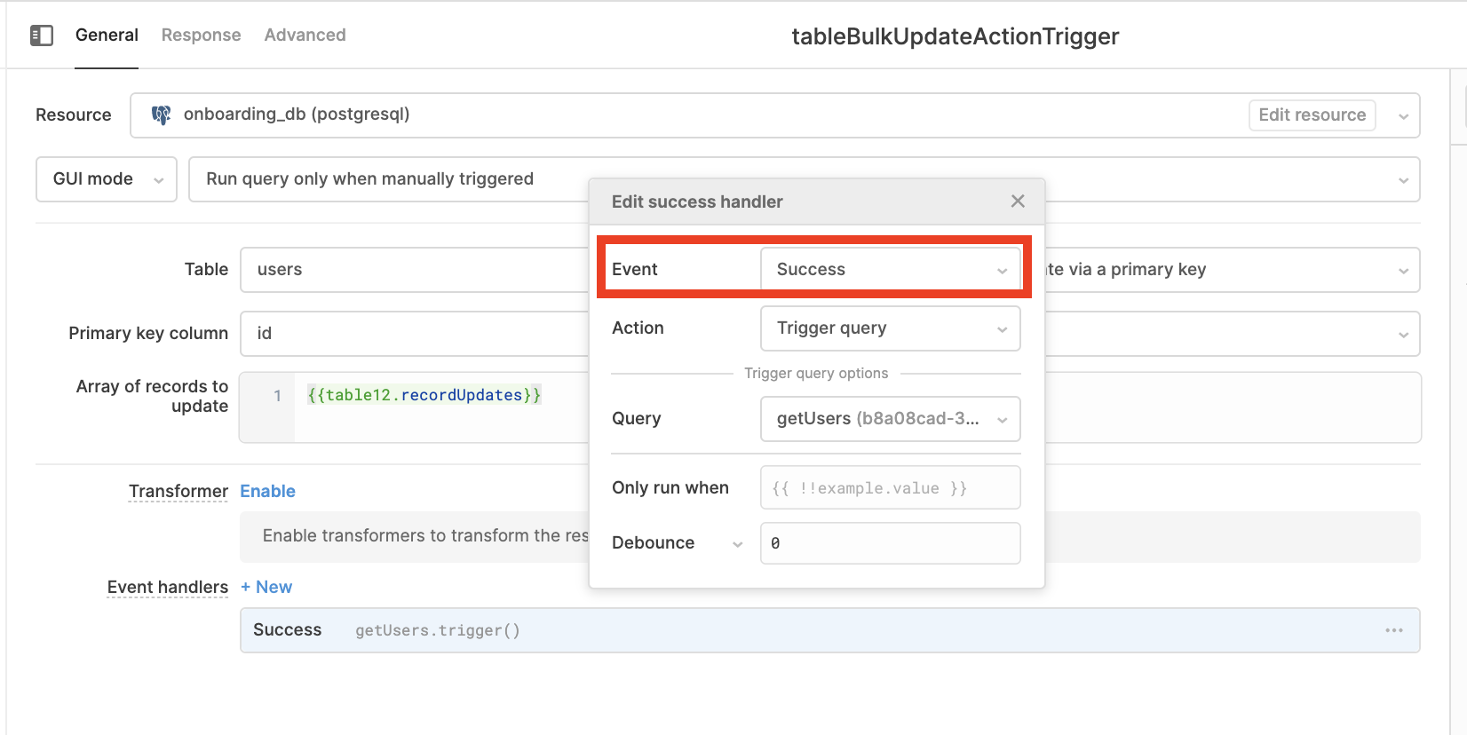 Success event handler for update query.png