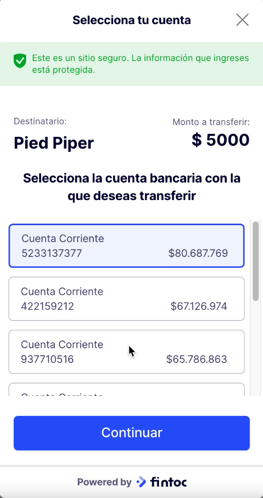 Screen Shot 2021-10-15 at 17.10.53.png Vista del Widget para elegir la cuenta bancaria de origen