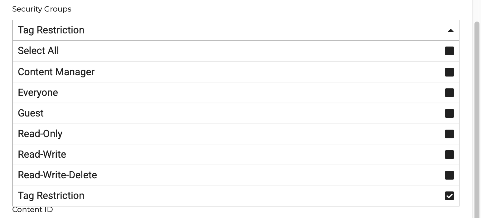 Assigning security group to users