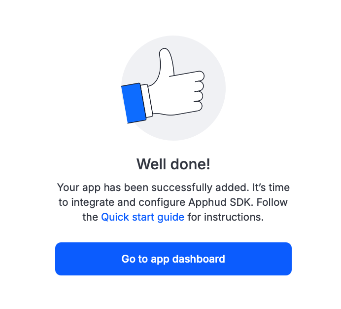Apphud - Finish a new app setup