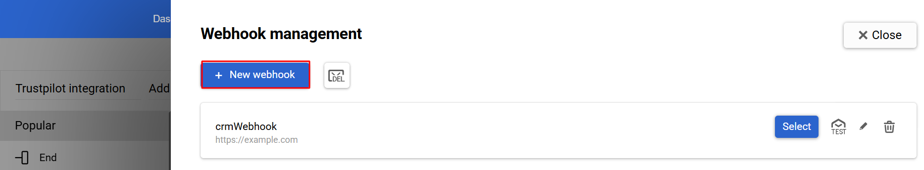 New webhook
