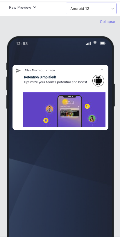 Android 12 and above Notification