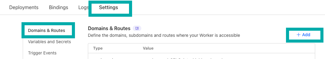 Configure domains and routes.