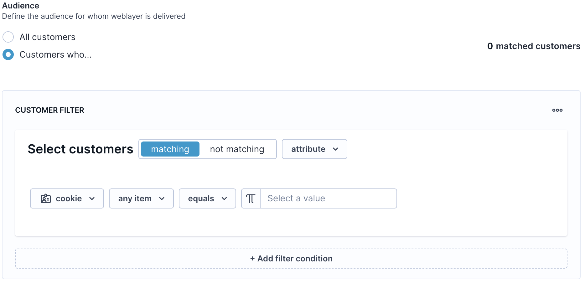 Weblayer audience setting.