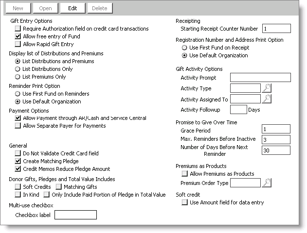Desktop: Fundraising > Set up module.