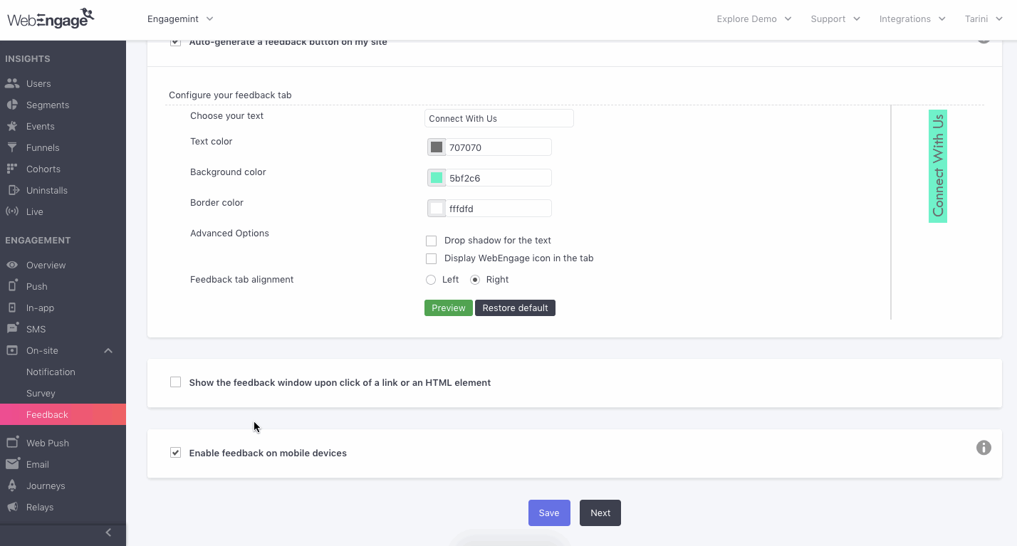customize-feedback-widget-behavior.gif