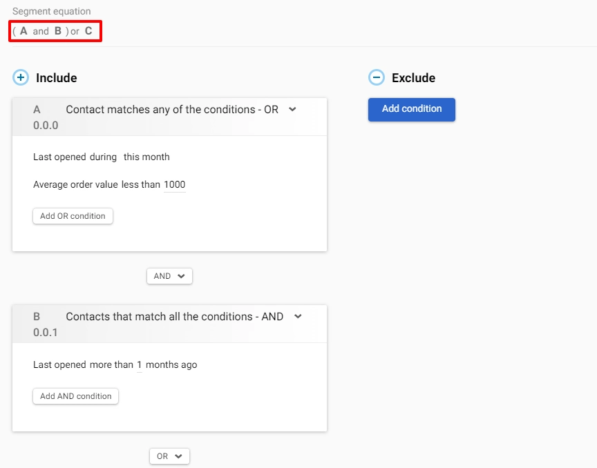 Contacts that are processed first are enclosed in brackets