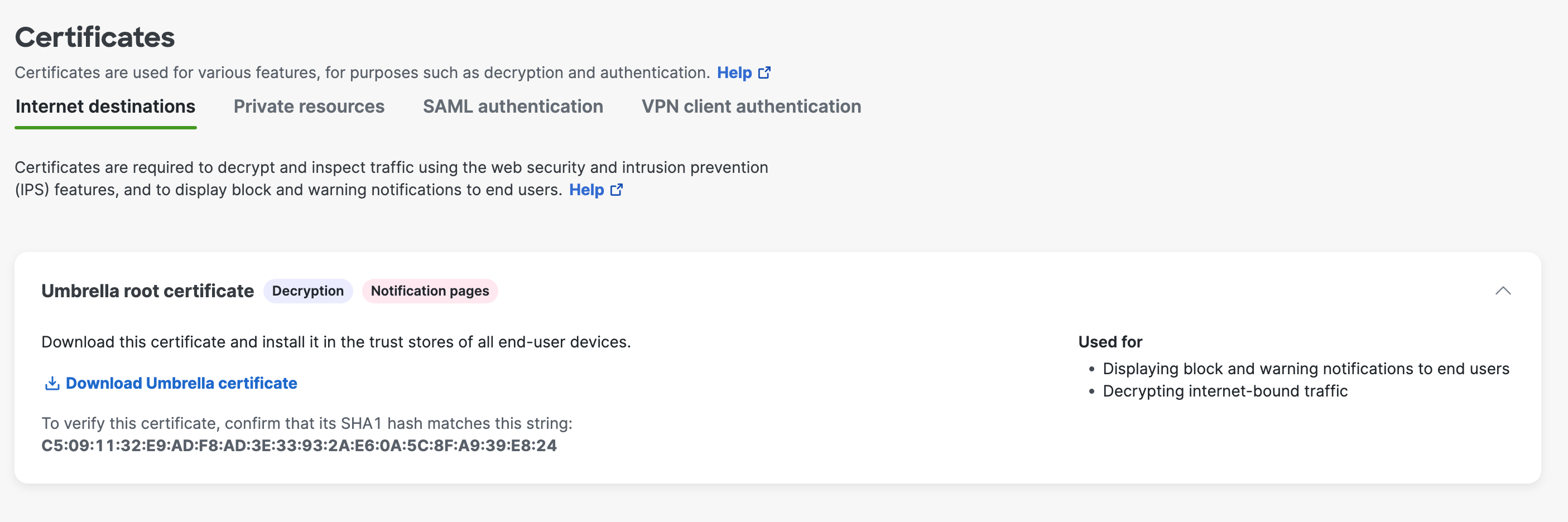 Push the Umbrella Certificate to Devices