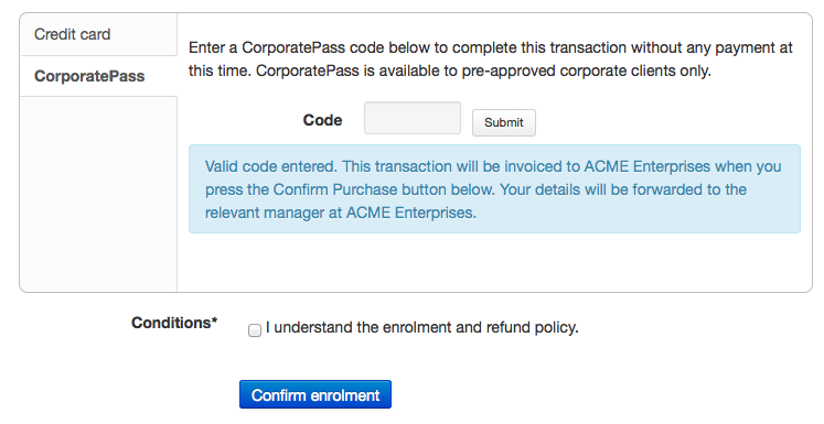 Figure 172. Once the password is validated, confirm the enrolment