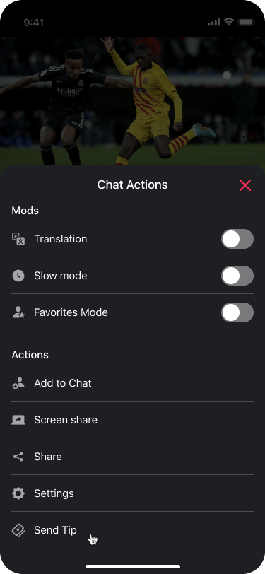 Stream view with chat