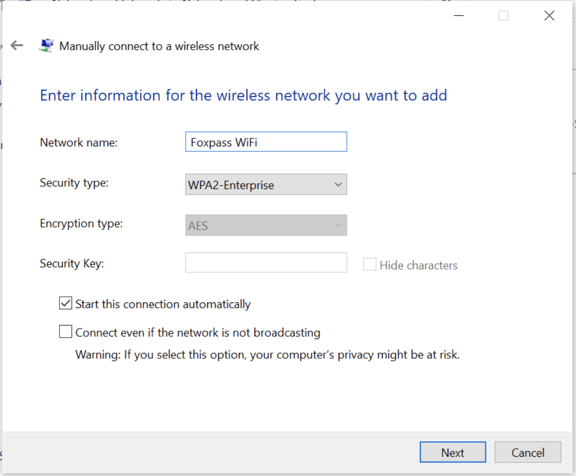 WiFi configuration