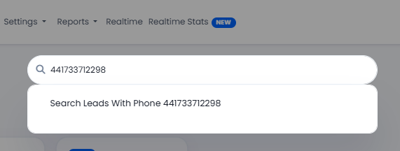 Screenshot with phone number search