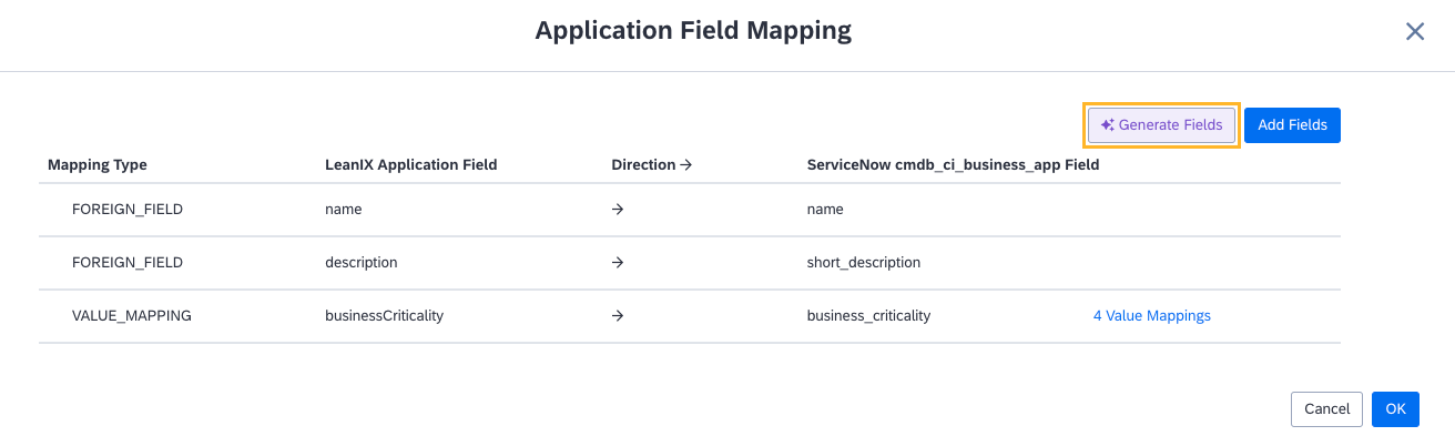 Generating Field Mapping Suggestions Using AI Capabilities