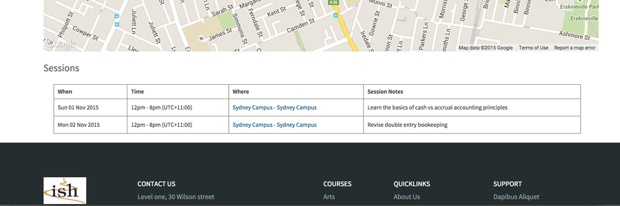 Figure 363. The public notes showing at the end of the class page on the website