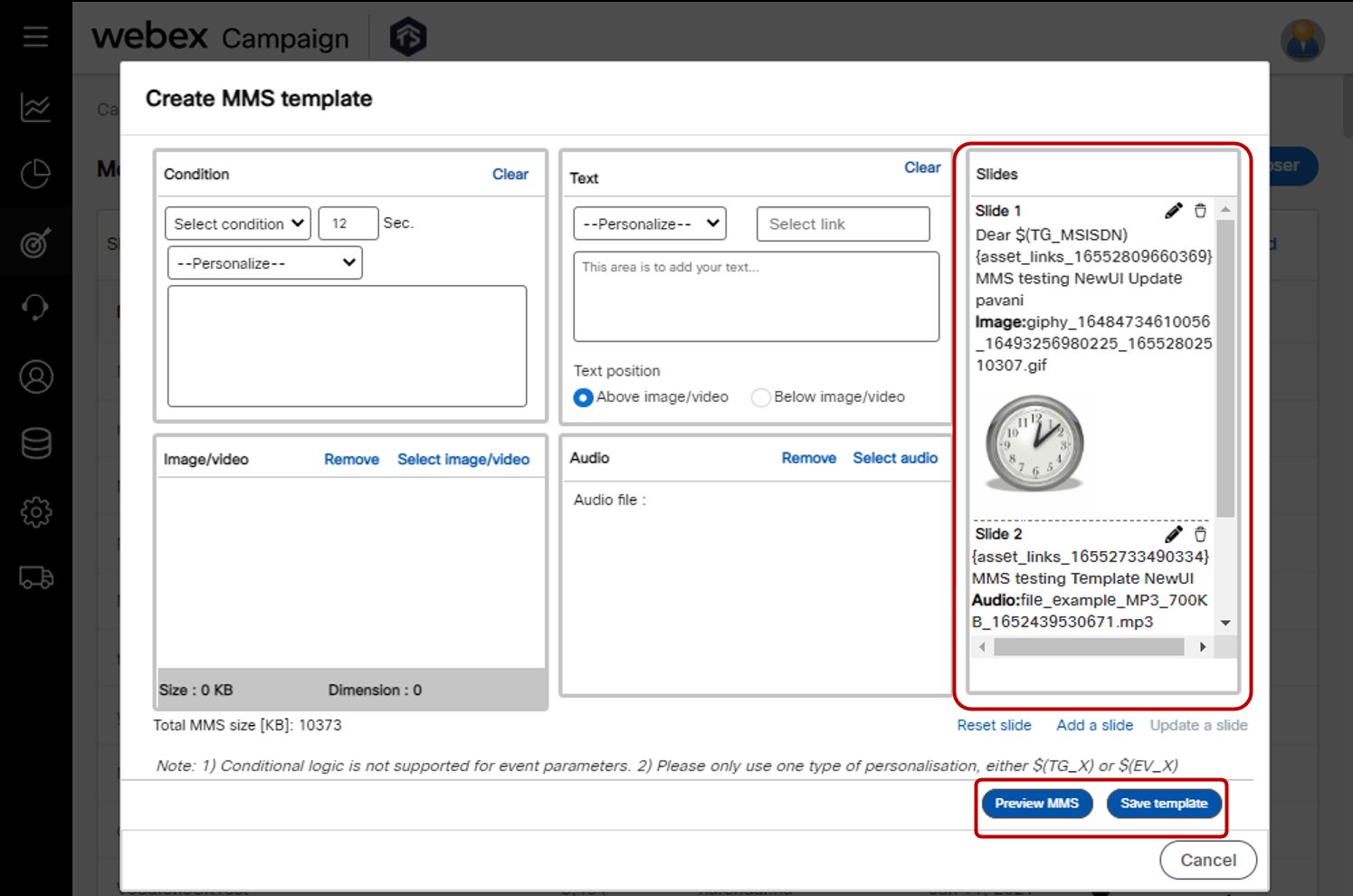 Create an MMS Template