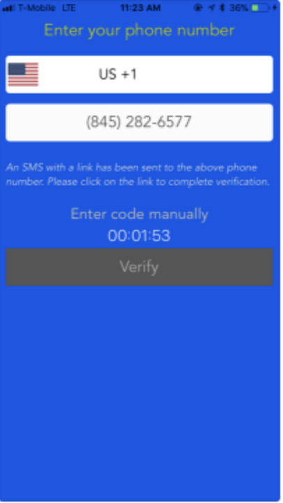 A screenshot of a user interface that follows the best practice of separating the country code from the phone number.