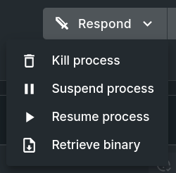 Process Result Respond Menu Button with Options