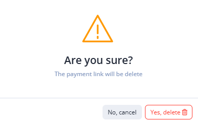 Image 1. Deleting a Payment Link