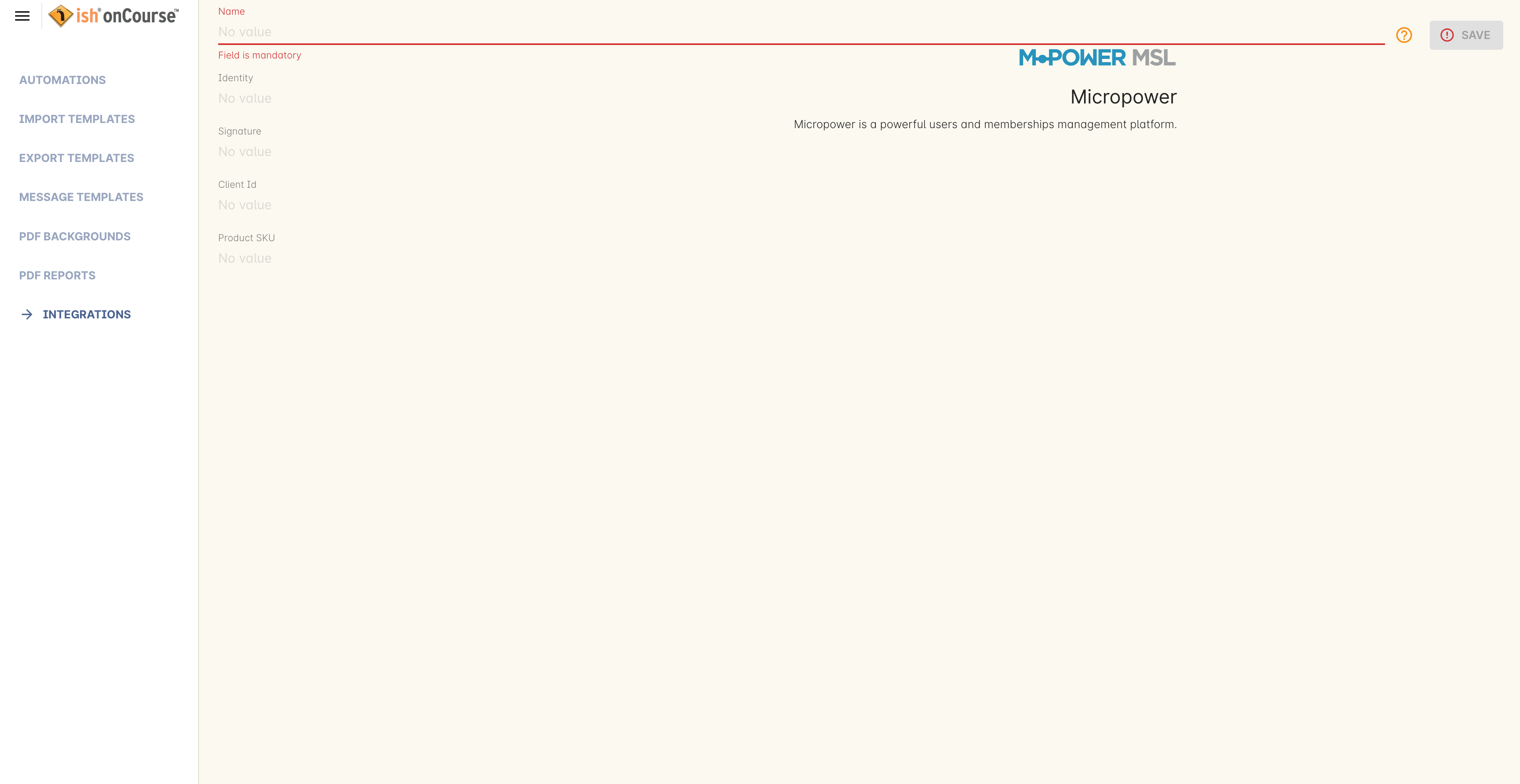 Micropower Integration window