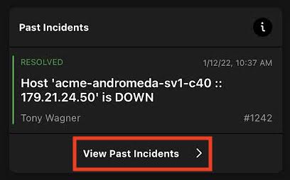Past Incidents in the mobile app