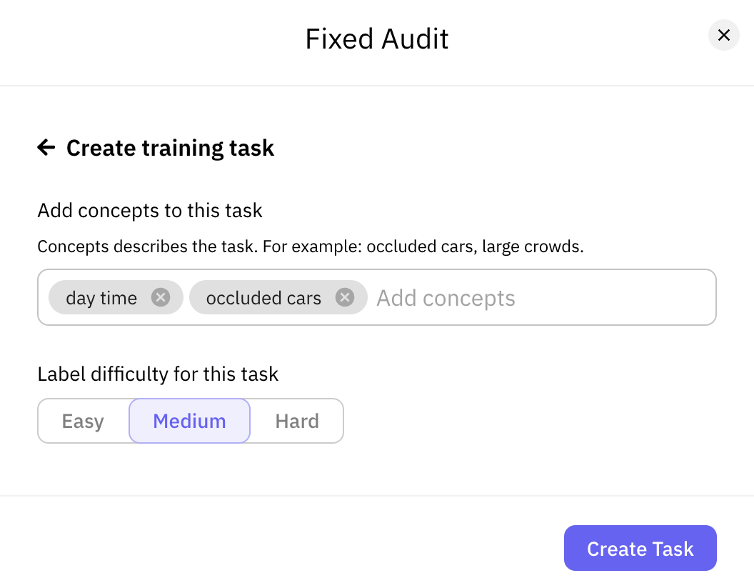 You can then label the quality task with concepts and a difficulty.