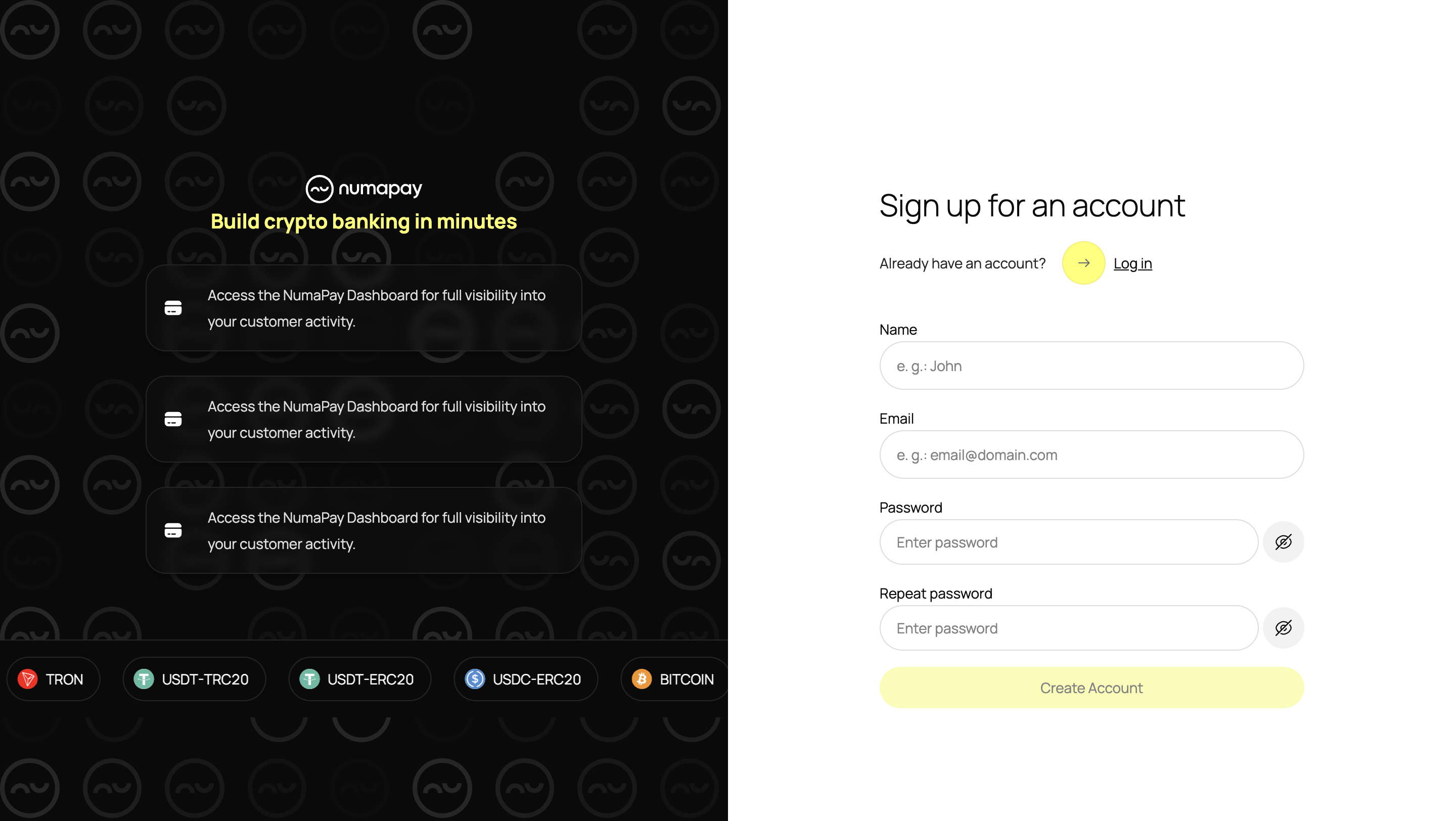 Easily create your virtual account to start using OlyPay