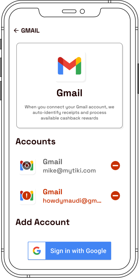 Gmail Account Screen