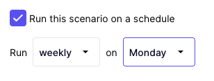 Example of scheduled scenario