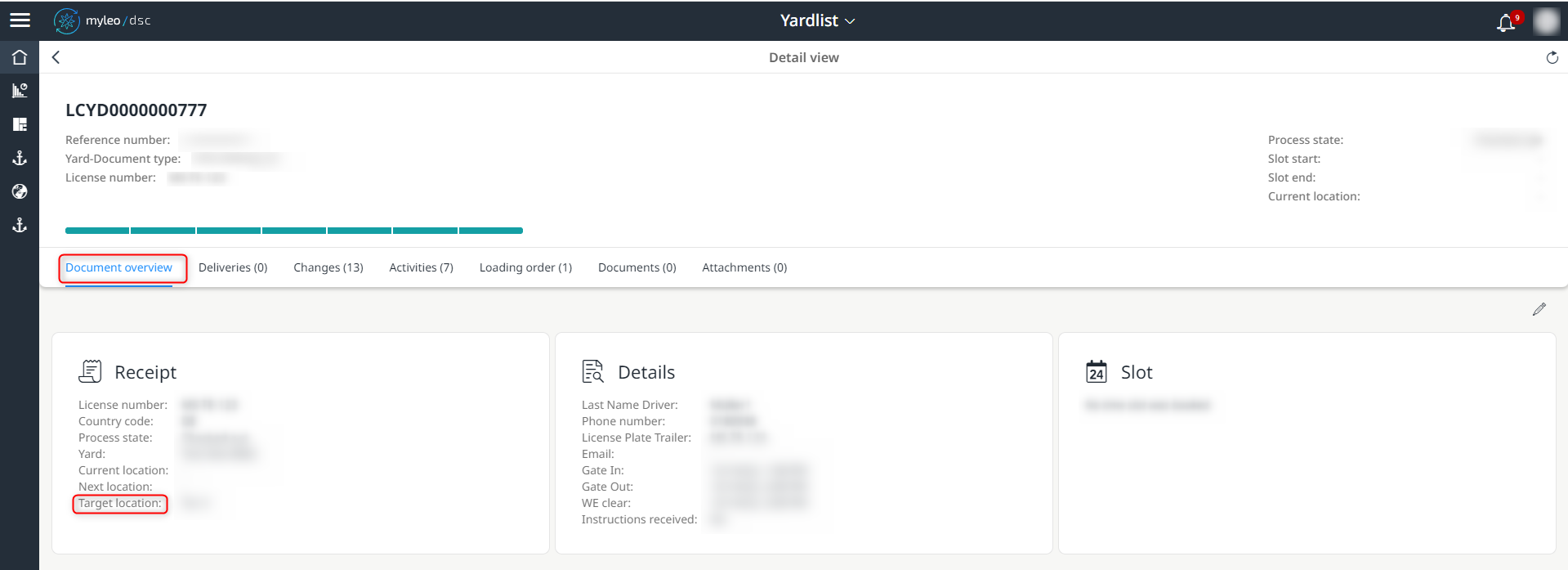 Target location within the document overview