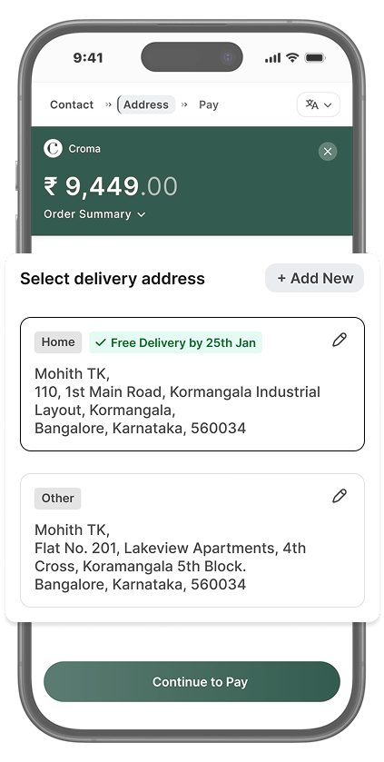 Pre-fill address for returning users