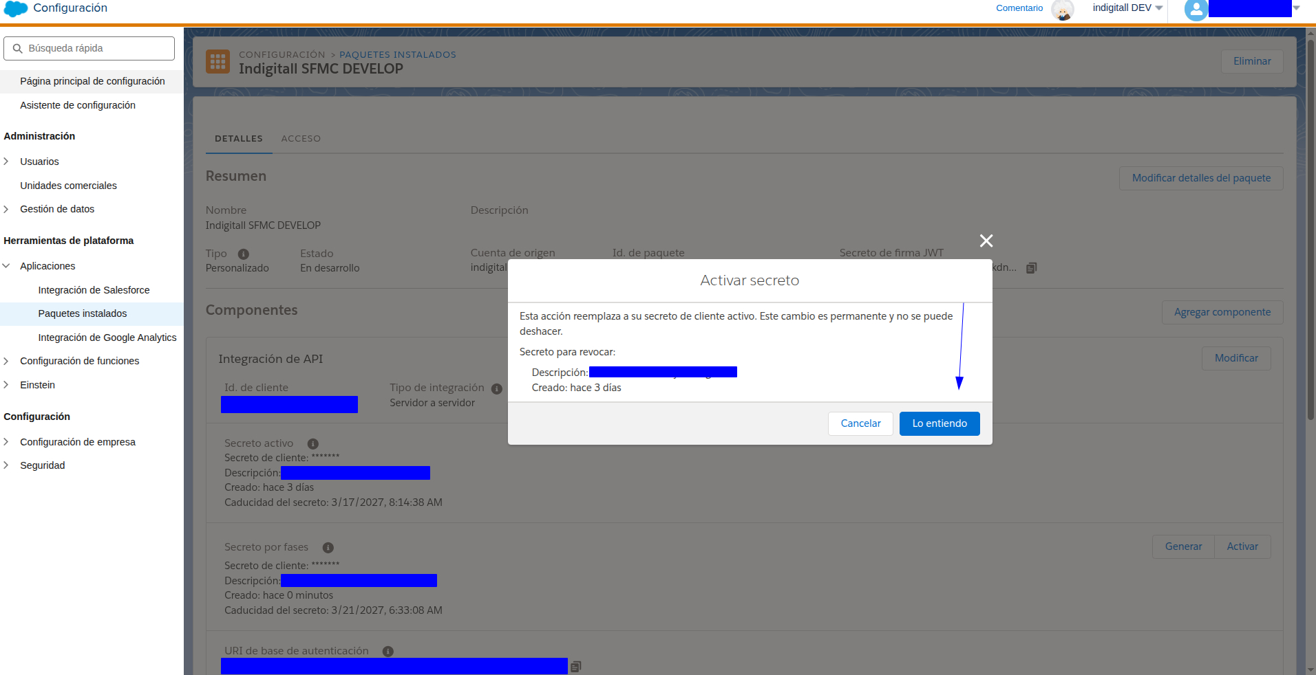 activating new secret 2