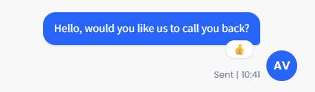 Screenshot with the conversation reaction