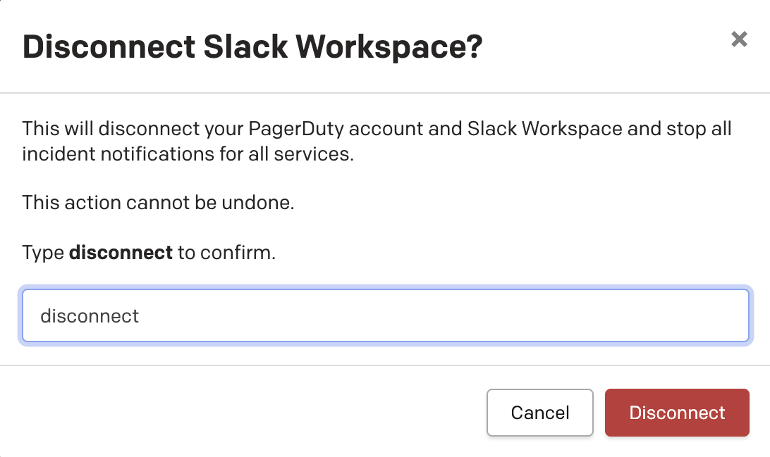 Disconnect workspace