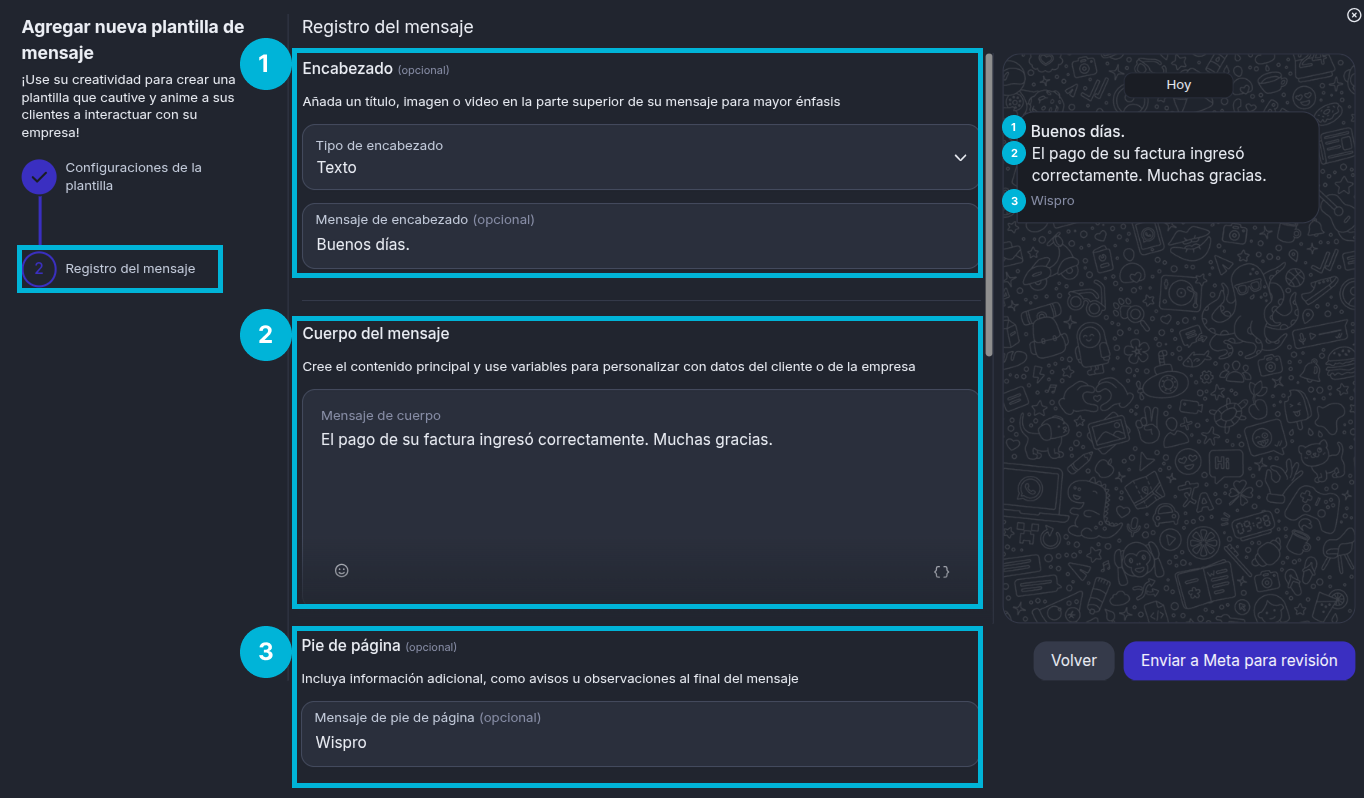  Armar el contenido del mensaje hola
