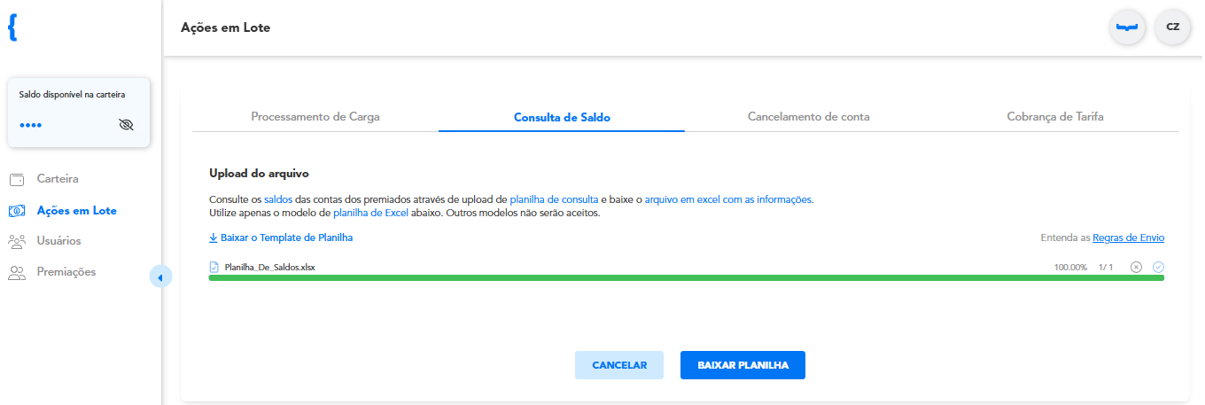 Upload concluído