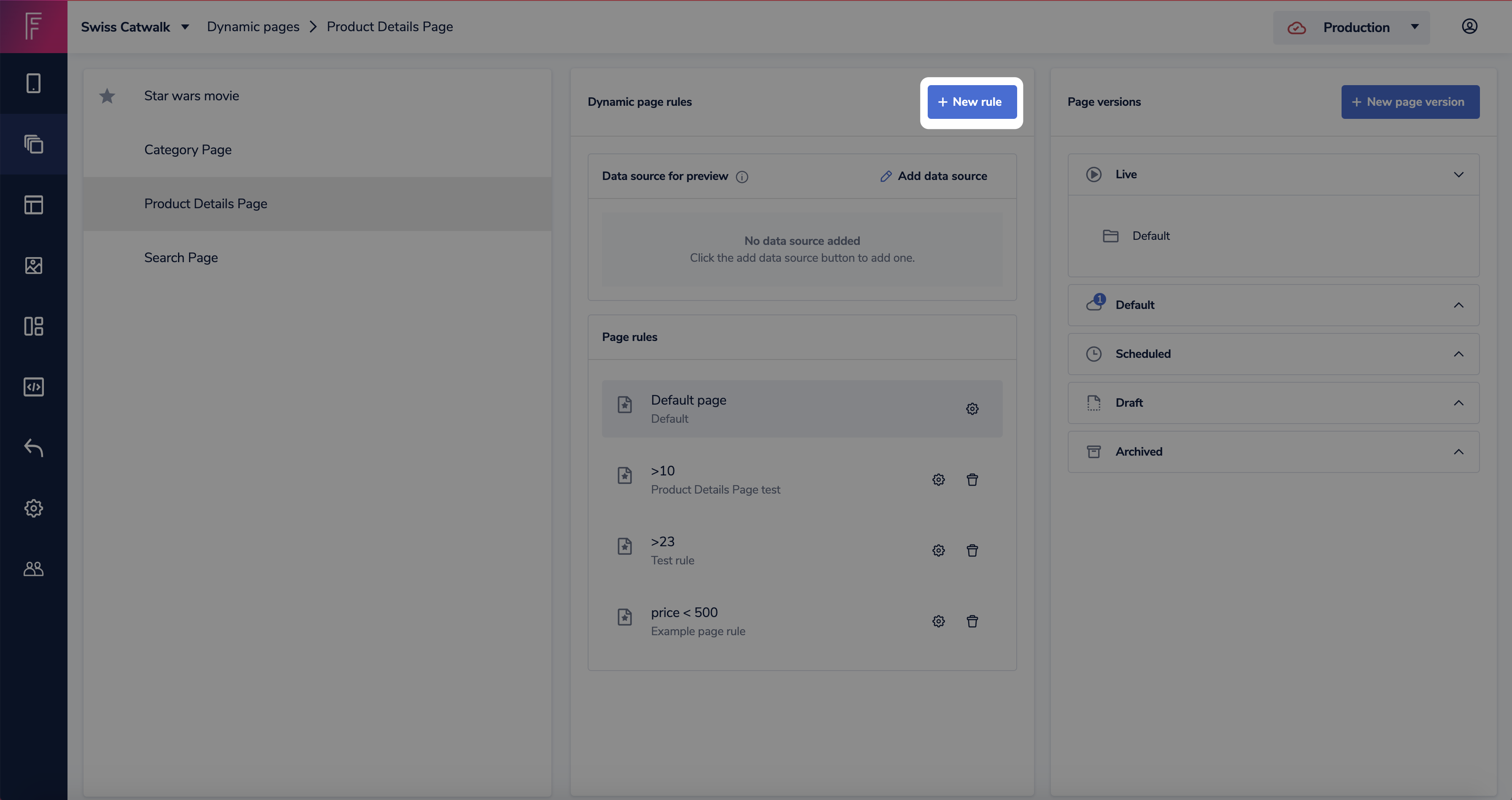 Click new rule in the dynamic pages section.png