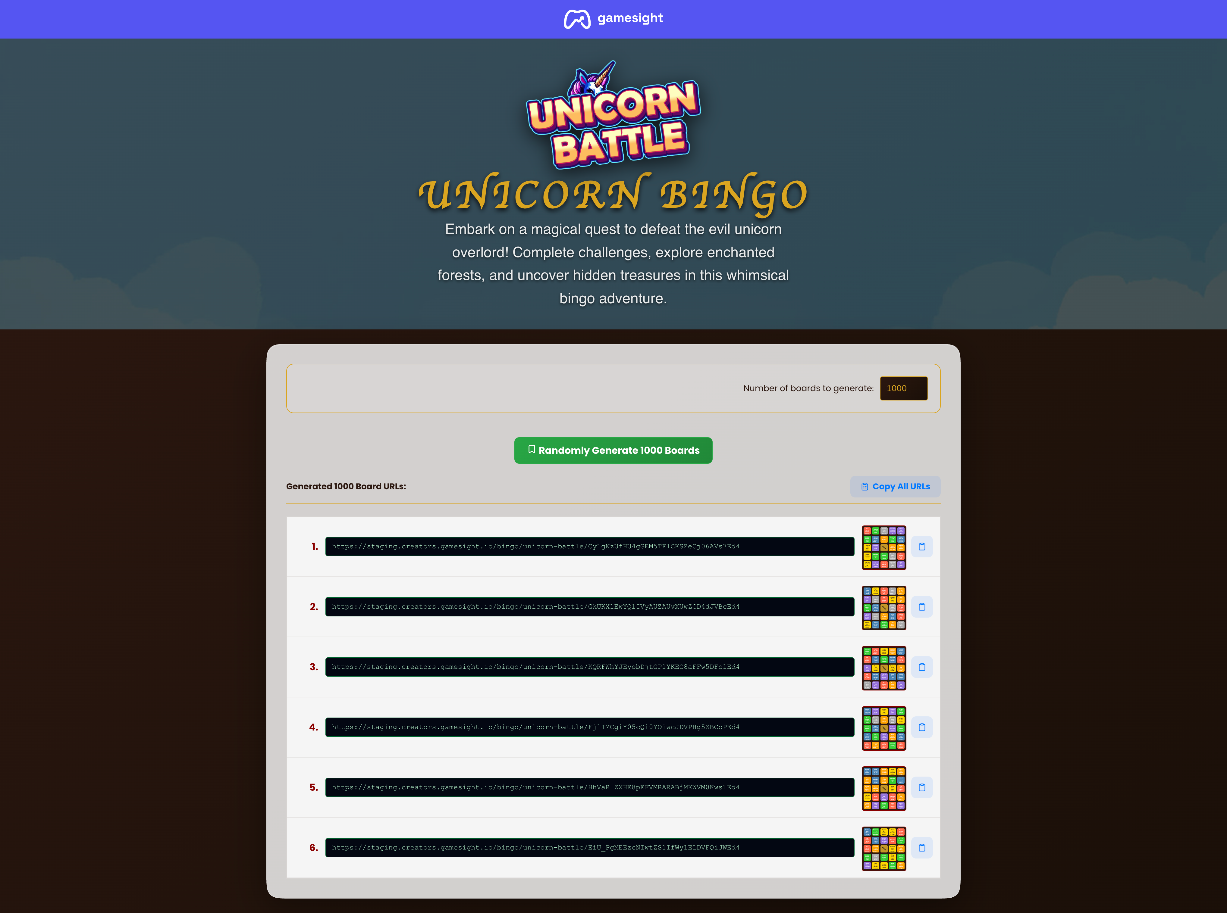 Generated links view