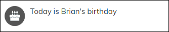 Viewing a Contact Birthday alert example