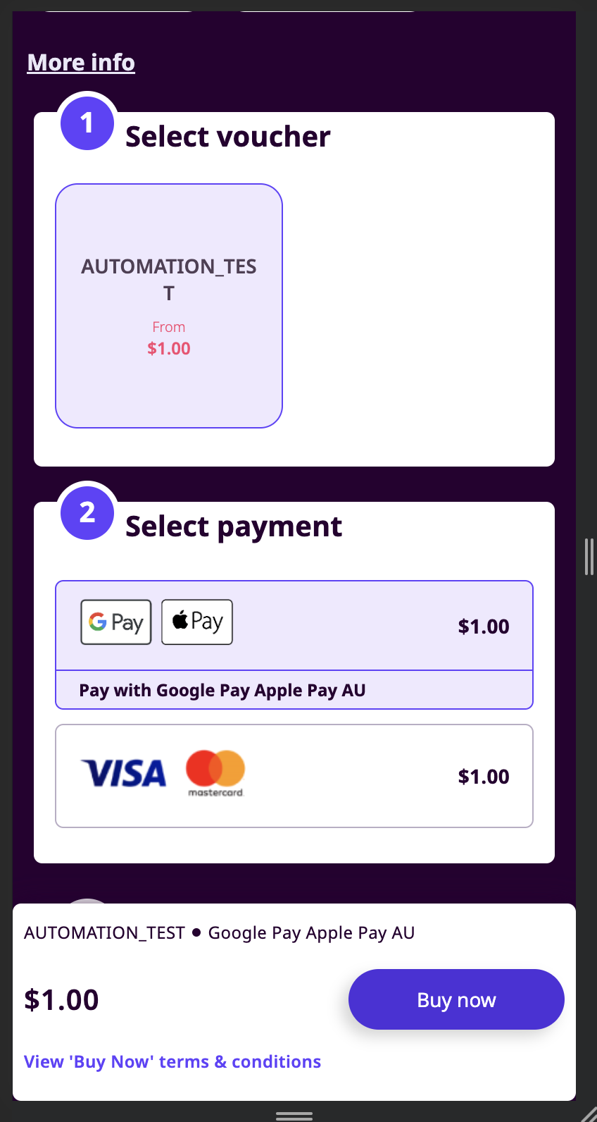 1\. _The user selects Google / Apple Pay as a payment channel. Coda displays the payment button Google / Apple / Link depending on the customer browser and other parameters)_