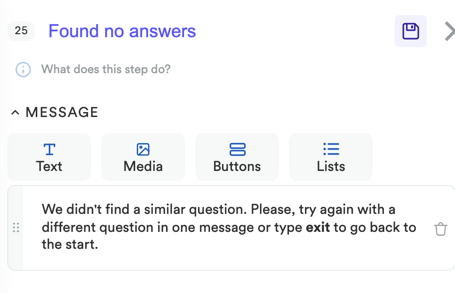 FAQs Activity - Found No Answer Message