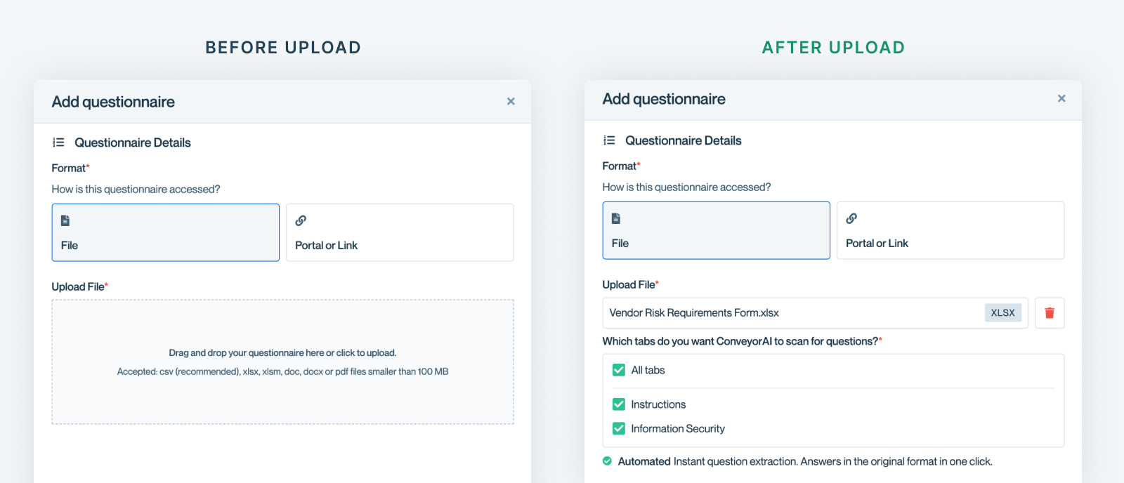 Spreadsheet upload with automatic tab detection