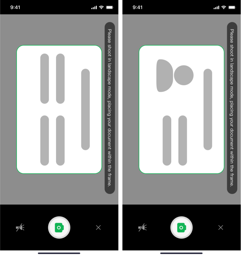 Left: For Documents with Text Only (No Portrait); Right: For Documents with Portrait