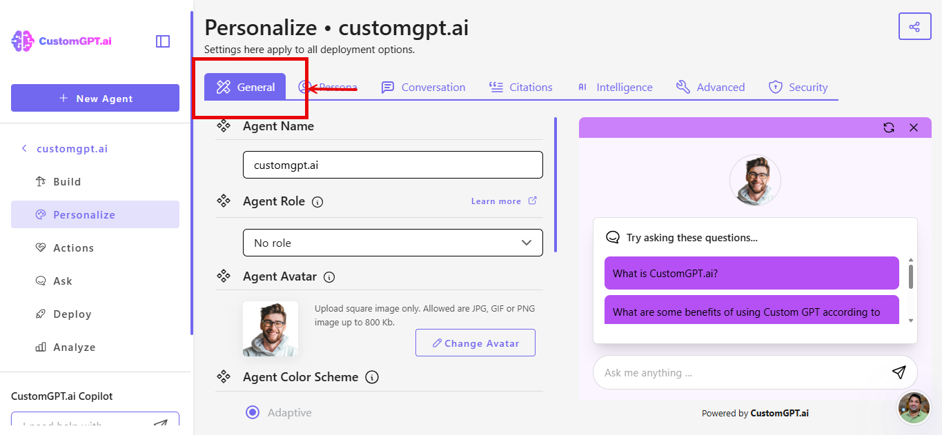 Step 2 - General tab