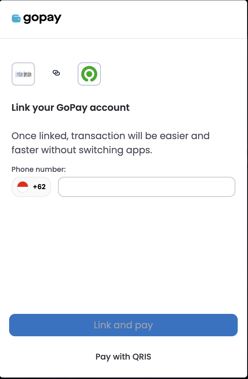 Pay with QRIS on desktop view