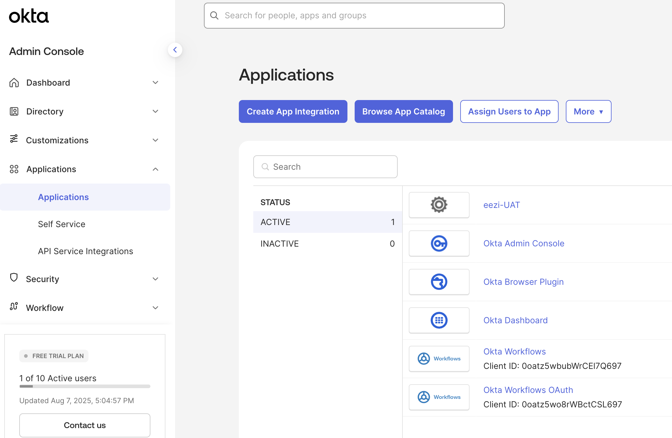 Applications - Create App Integration